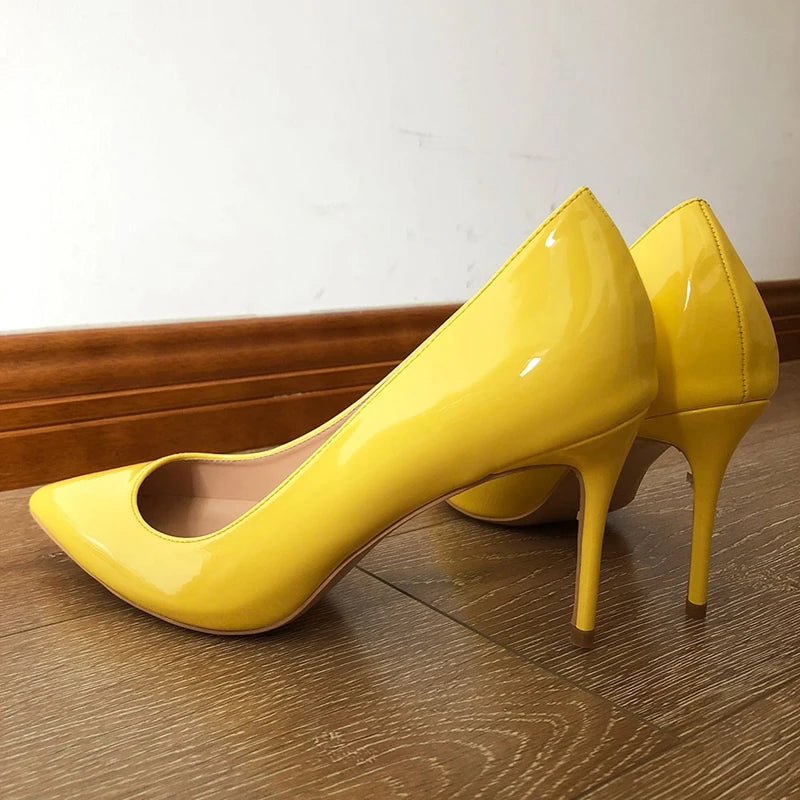 Black Yellow Red Extreme 12cm Thin High Heels