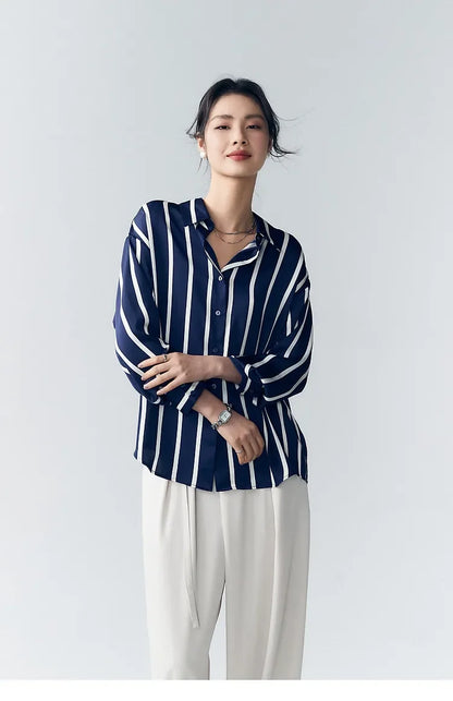 | Stripe Satin Blouse
