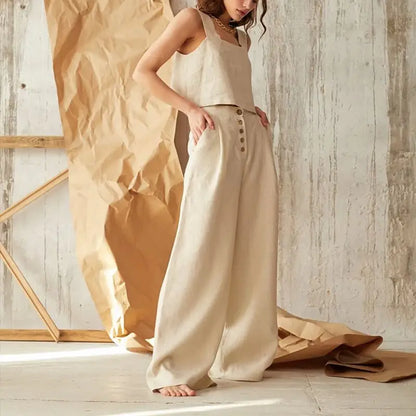 | Cotton Wide-Leg Pant