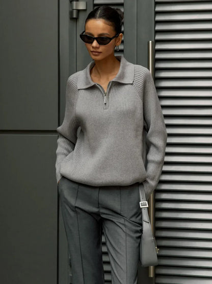 | Ribbed Half-Zip Sweater