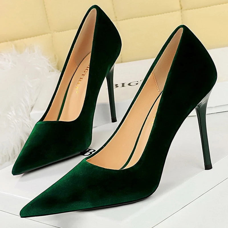 Suede High Heel Women Pumps for Sexy Party Wear