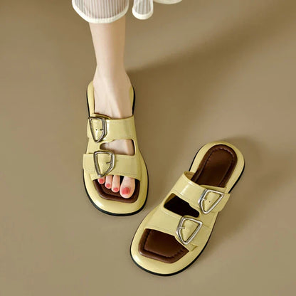 | Twin-Buckle Slide Sandals