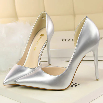Patent Leather High Heel Stiletto Party Shoes for Women in Office Career