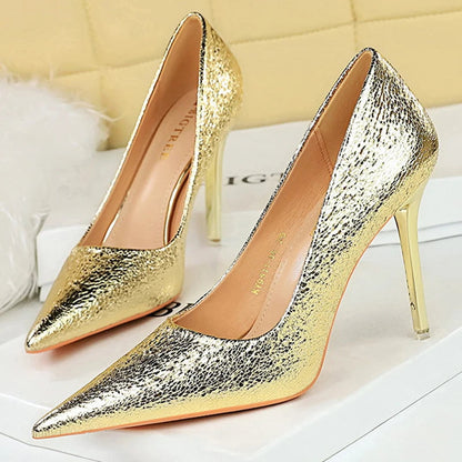 Sequin Cloth Women Pumps Fashion Wedding Shoes Lady High Heels - Luxury