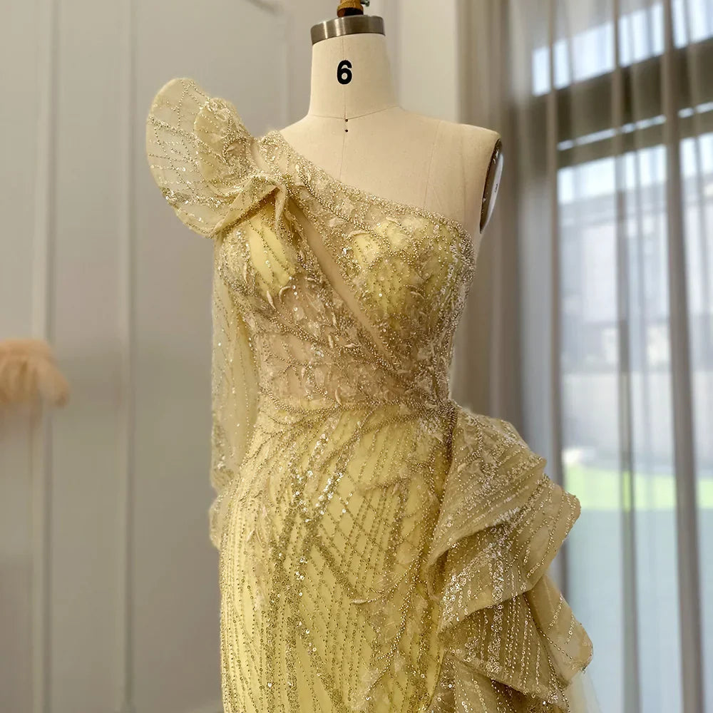 One-Shoulder Side Slit Mermaid Formal Dresses