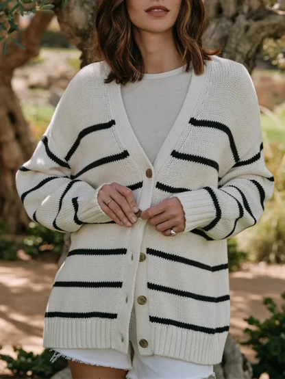 | Organic Striped Cardigan