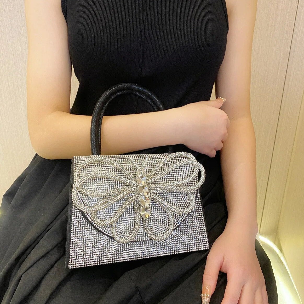 Rhinestone Butterfly Handbag