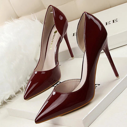 Patent Leather High-heels Classic Pumps for Women Wedding Shoes