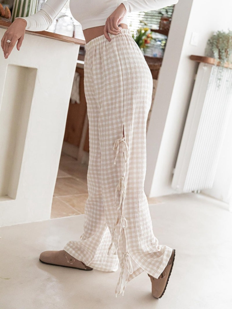 | Checkered Cotton Trousers