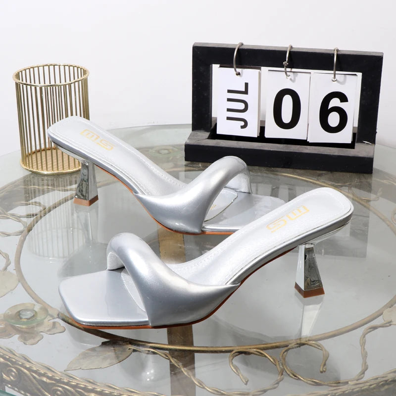 Women's open-toed sandals with 7CM thin heels