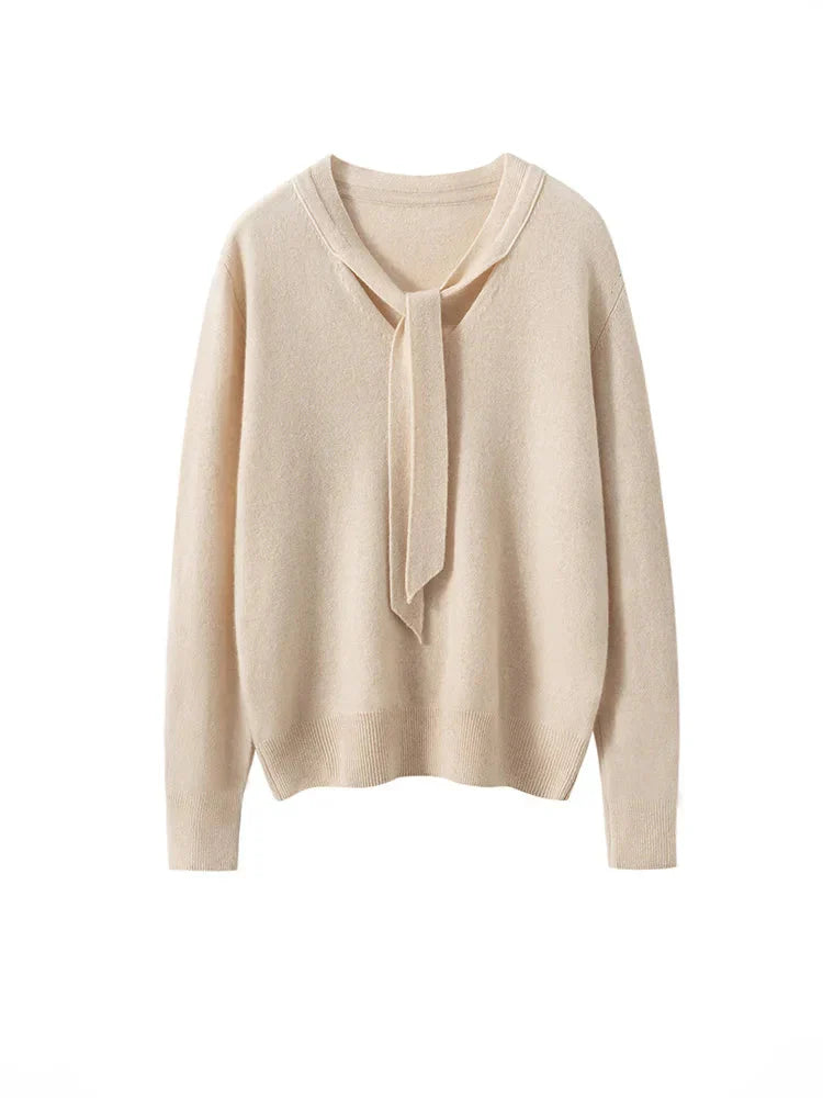 | Cashmere Pullover with Scarf Collar