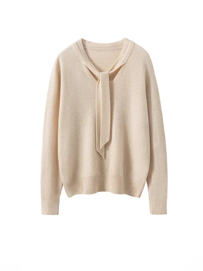 | Cashmere Pullover with Scarf Collar