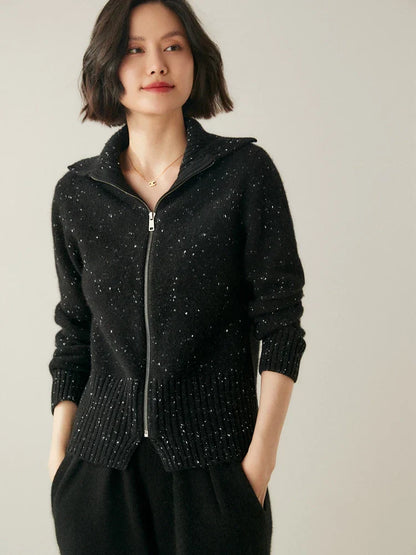 | Cashmere Zip Cardigan