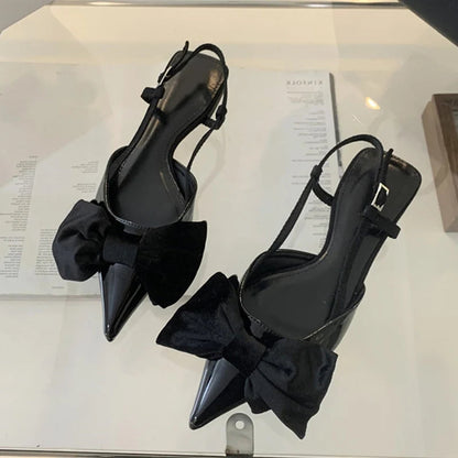 Butterfly Knot Women Flat Mules Sandals