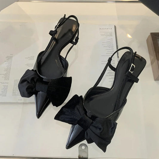 Butterfly Knot Women Flat Mules Sandals