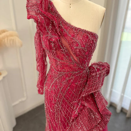 One-Shoulder Side Slit Mermaid Formal Dresses