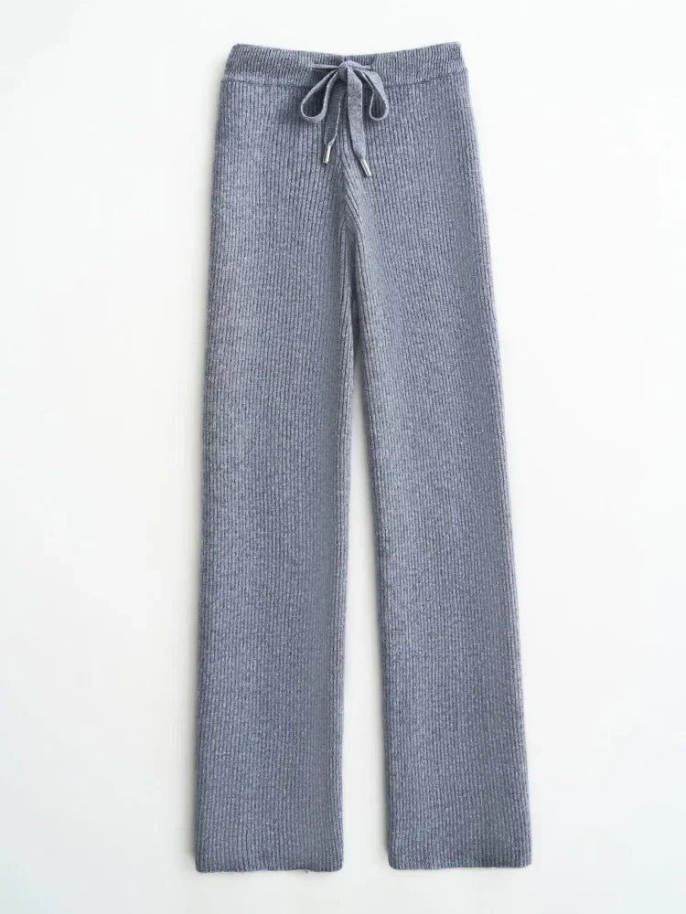 | Wool Knitted Wide Leg Pants