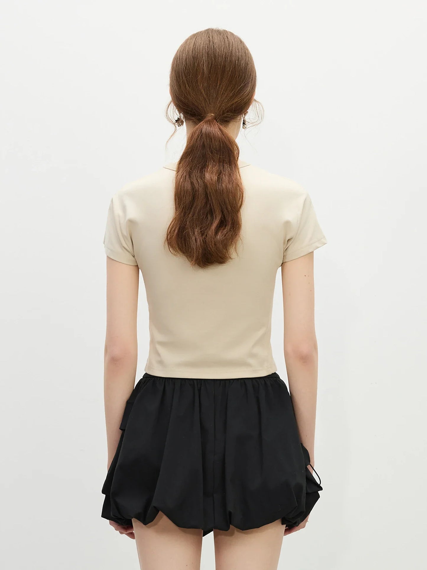 Sun-Resistant Slim Cropped T-shirt