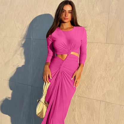 Long-Sleeved Irregular Bodycon Dress