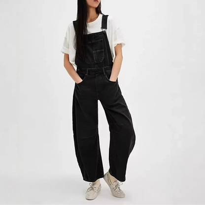 | Wide-Leg Denim Overalls
