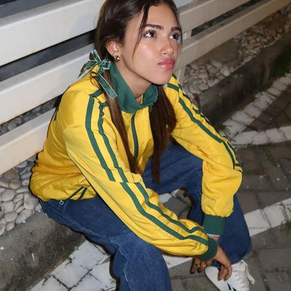 Oversized Yellow Vintage Windbreaker Coat