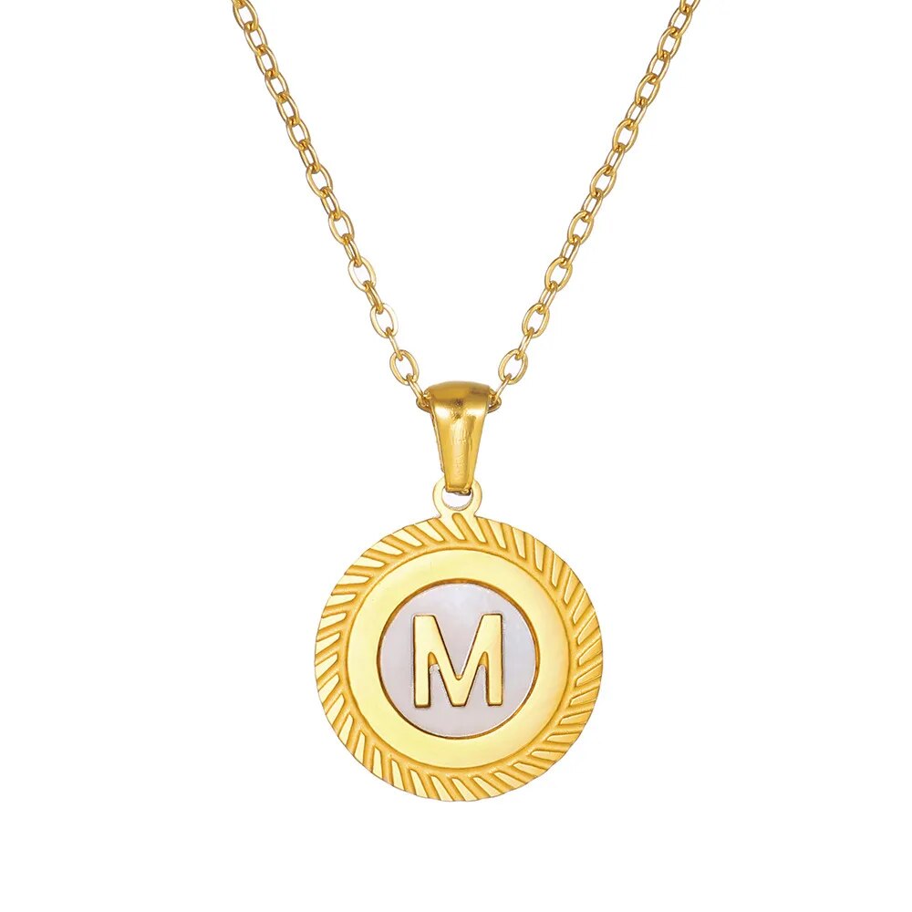 Round Mini Initial Necklace