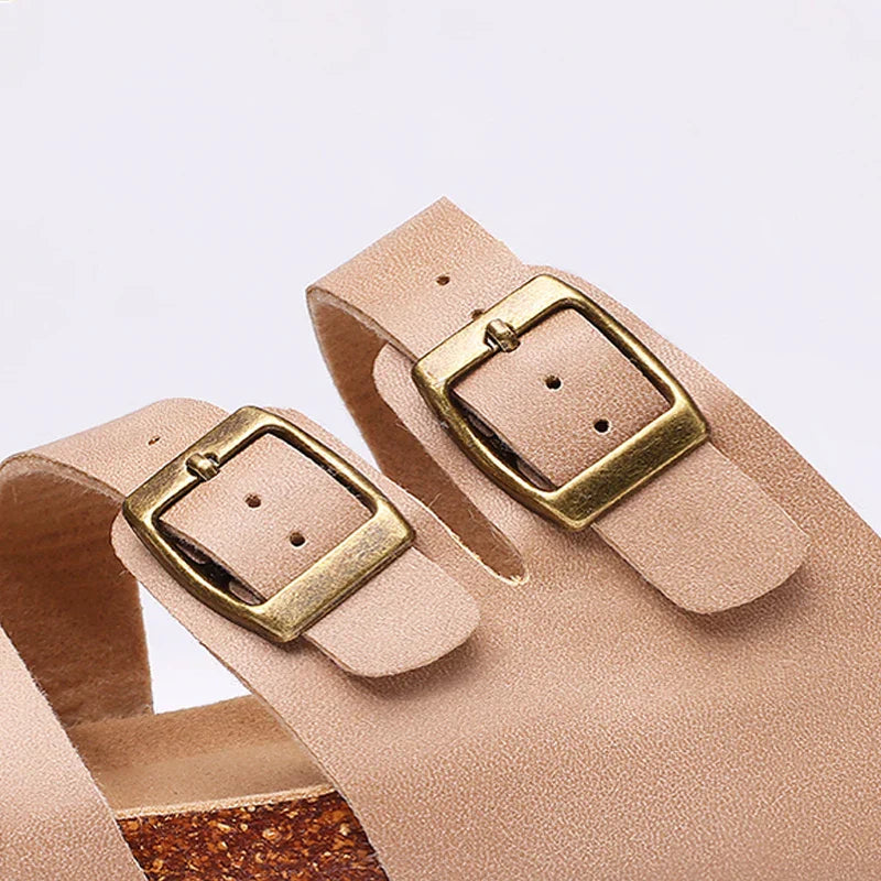 | Nappa Leather Orthopedic Double Buckle Slide