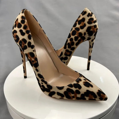 Leopard Print Pointy Toe High Heel Stiletto Pumps for Women
