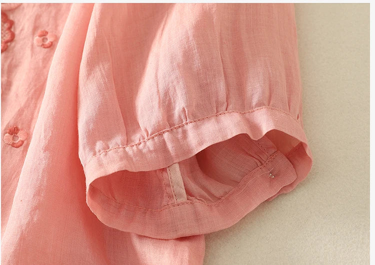 | V-Neck Cotton Blouse