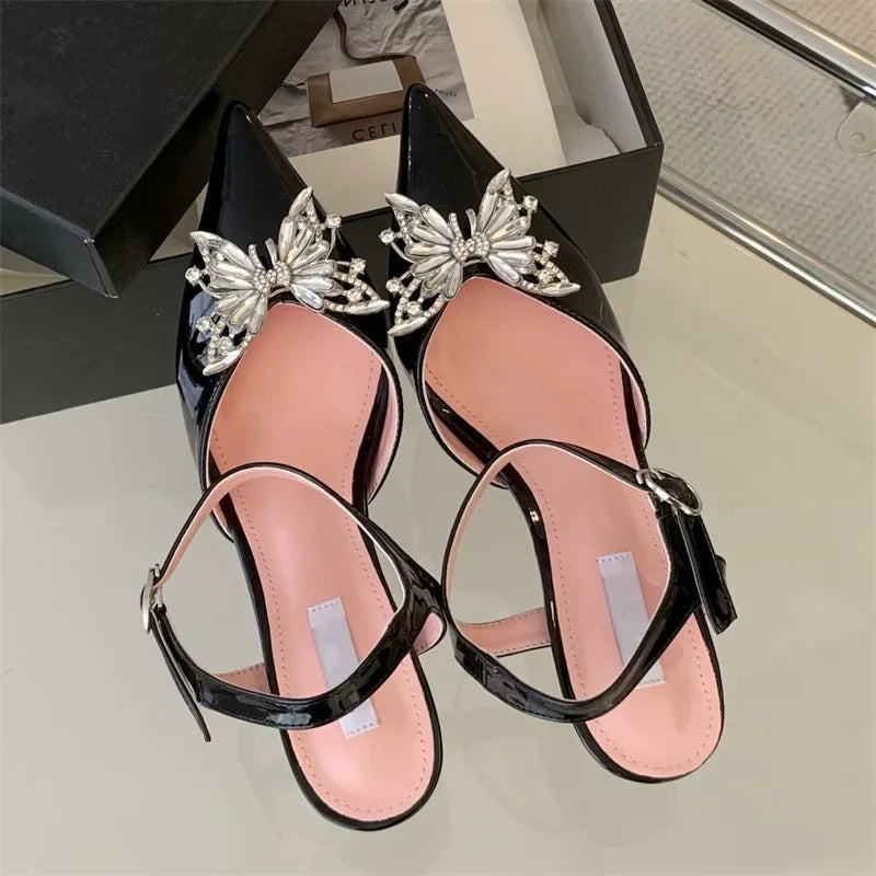 Spring High Heel Buckle Strap Women Pumps
