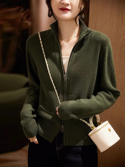 | Wool Zip Cardigan