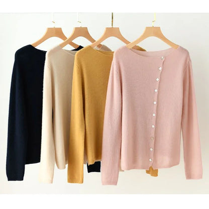 | Asymmetric Button Sweater