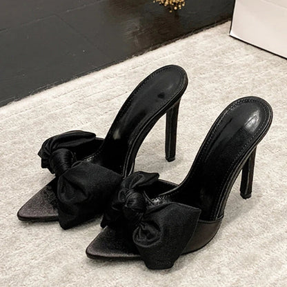 Pointed Toe Mules High Heels Slipper for Summer Party Banquets