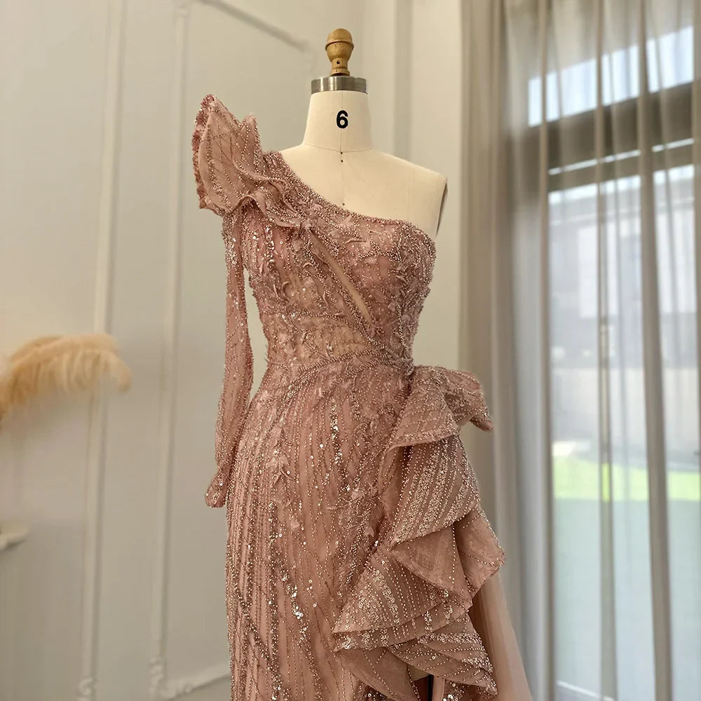 One-Shoulder Side Slit Mermaid Formal Dresses