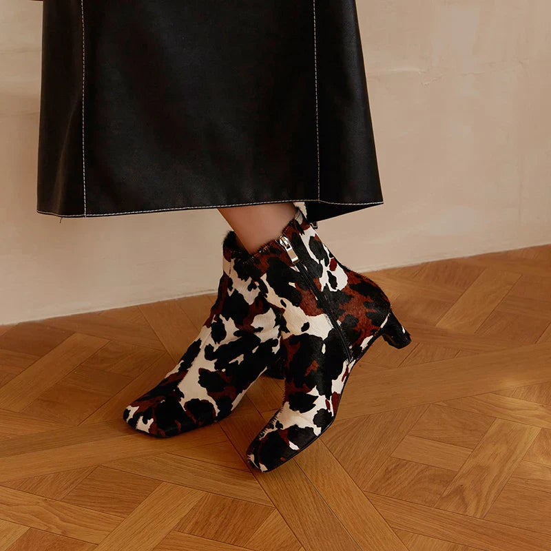 | Calf Hair Ankle Boots