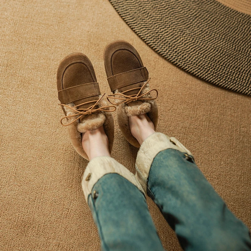 | Suede Wool Moc Boots