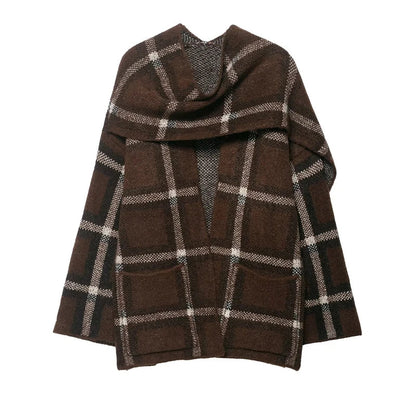 Delphine Plaid Sweater Coat