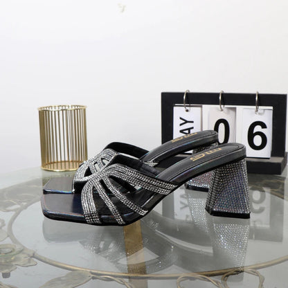 Luxurious Hollowed Out High Heel Slippers for Summer Fashion
