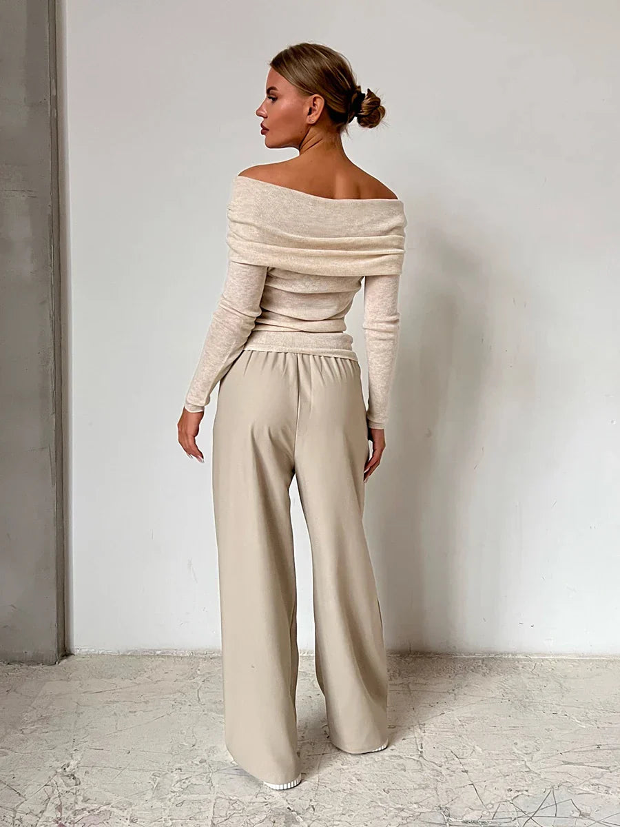 | Off-Shoulder Knit Top
