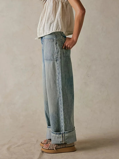 | High-Waist Wide-Leg Denim