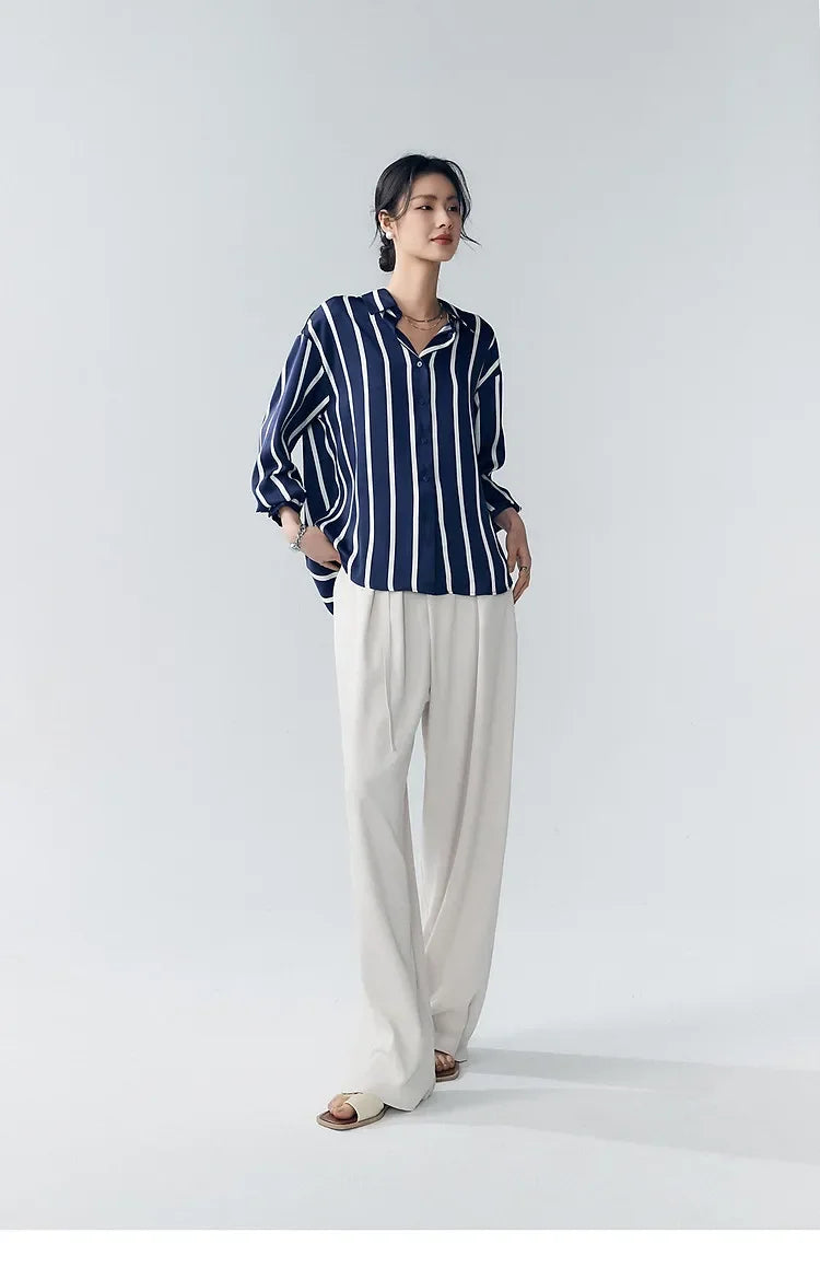| Stripe Satin Blouse