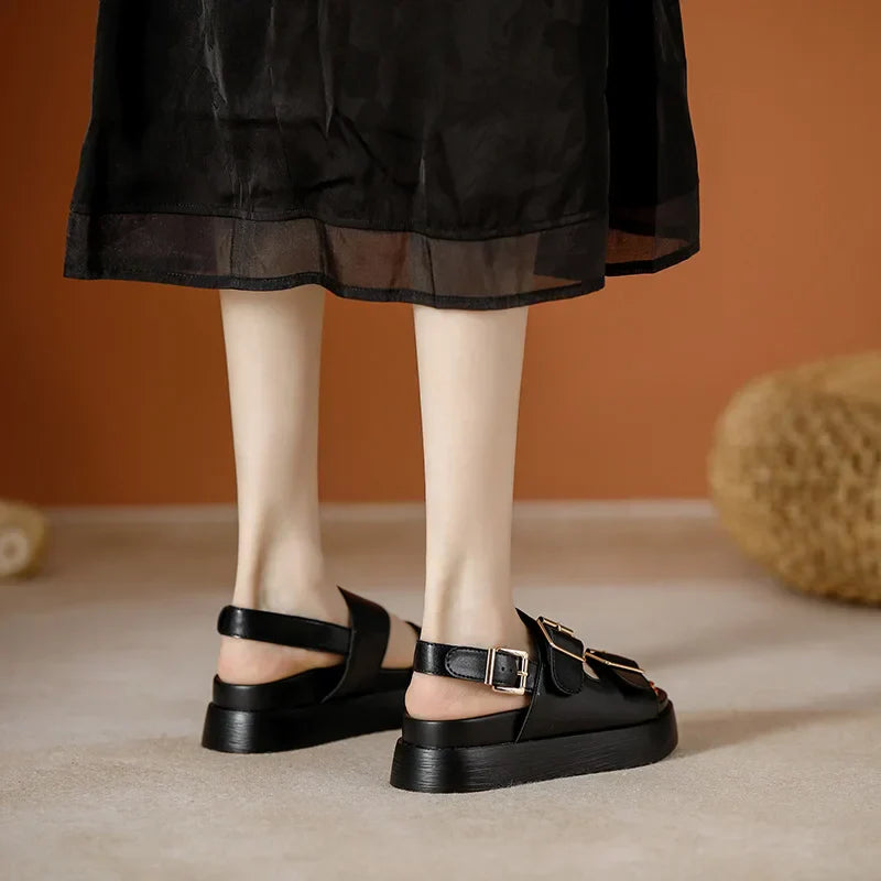| Leather Platform Sandal