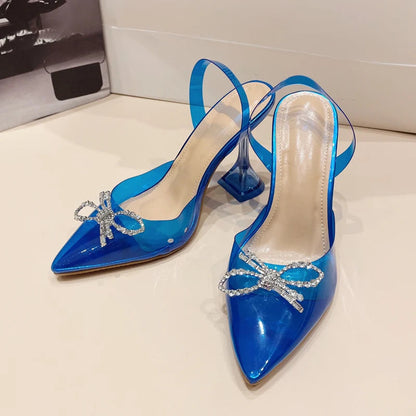 Crystal Sequined Bowknot Pumps Sandals for Women