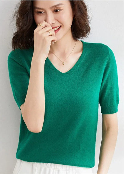 | V-Neck Knit Top