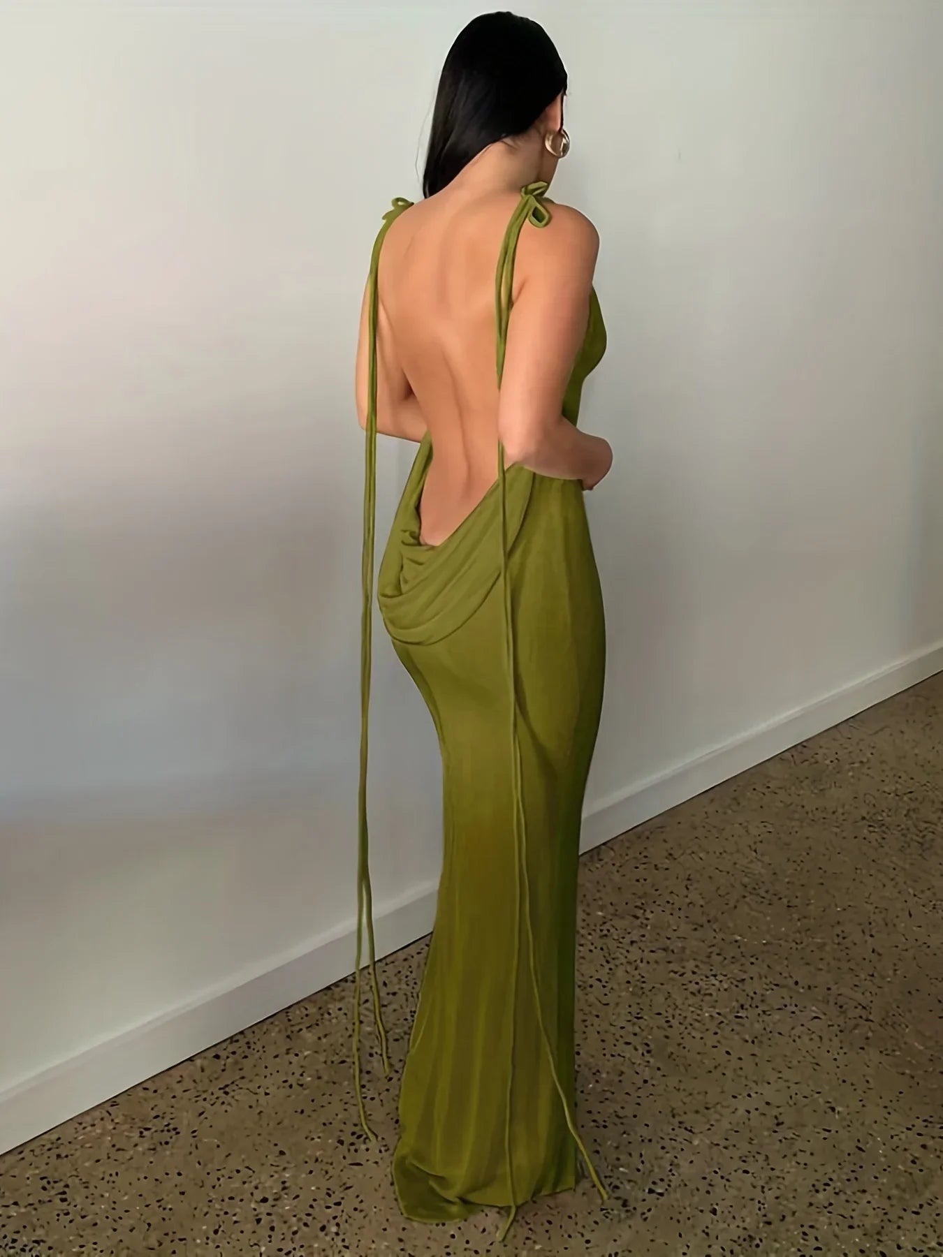 Strapless Hang Neck Sexy Maxi Dress