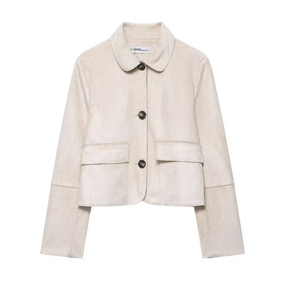 | Suede Cropped Jacket