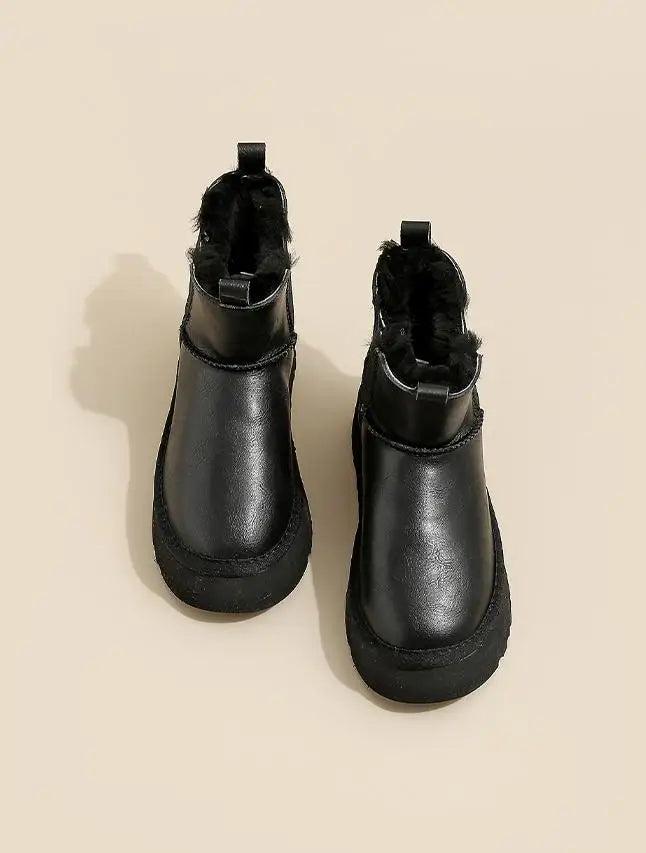 | Leather Fur Boots