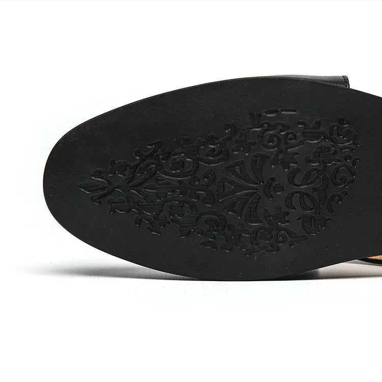 Genuine Leather Loafers | Cross-Strap Detail | Slip-On