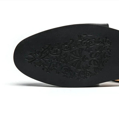 Genuine Leather Loafers | Cross-Strap Detail | Slip-On