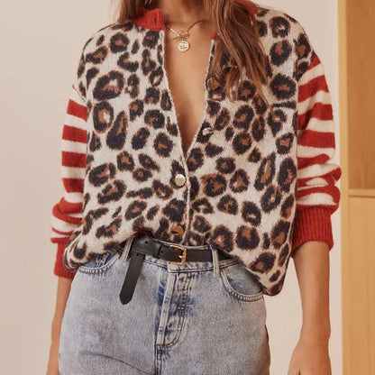 | Leopard Striped Top
